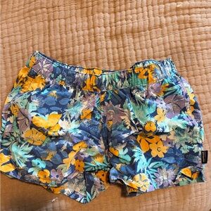 Patagonia Blue and Yellow Floral Women's barely baggies